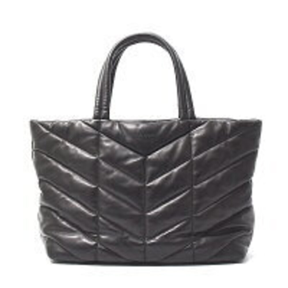 Saint Laurent Tote Shoulder Bag Black Lambskin Leather